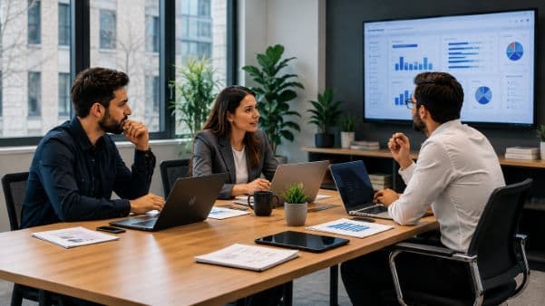 Technaz team in a strategy meeting